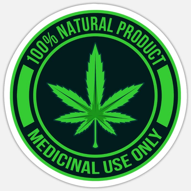 Cannabis - Sticker Größe S (10 x 10 cm) - Mattweiß