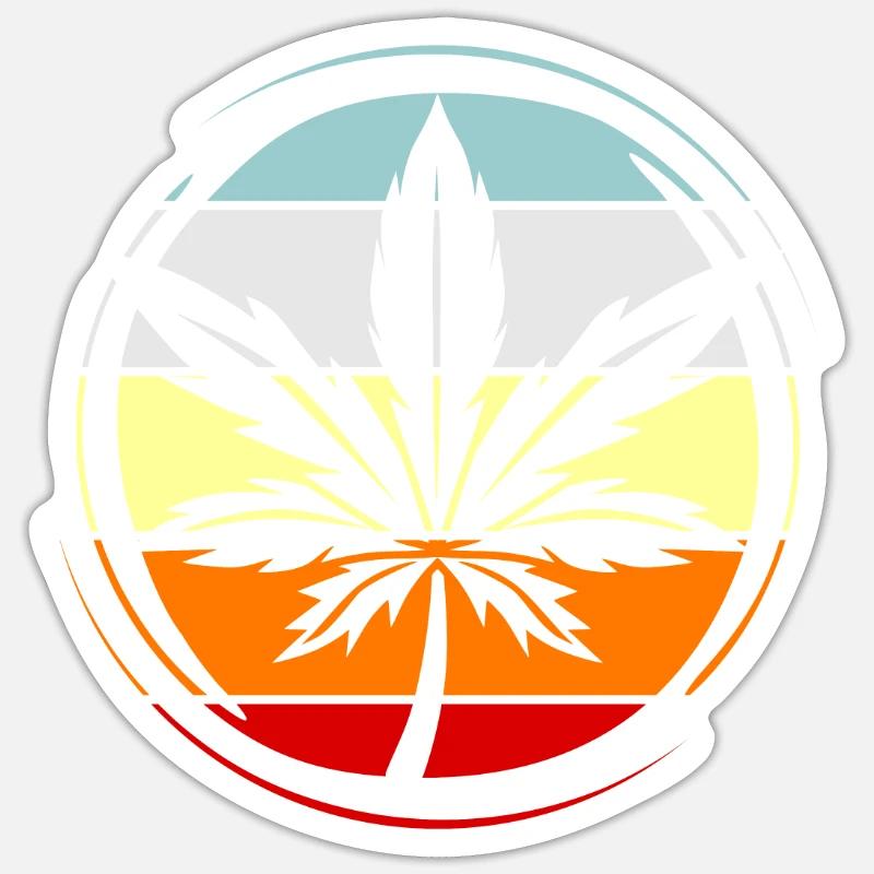 Cannabis - Sticker taille S (10 x 10 cm) - blanc mat