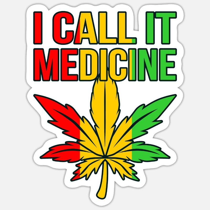 Cannabis - Sticker Größe S (10 x 10 cm) - Mattweiß