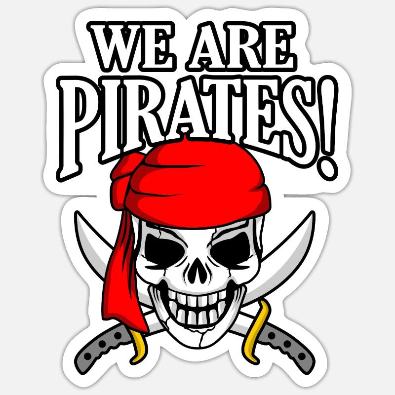 Pirate - Sticker size S (10 x 10 cm) - white matte
