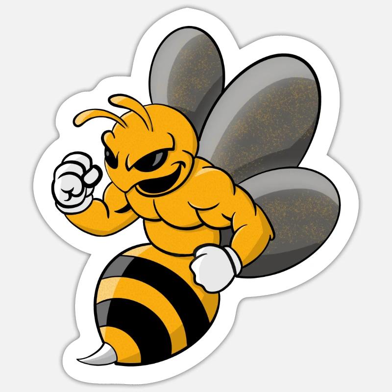 wespe cooles Design - Sticker Größe S (10 x 10 cm) - Mattweiß