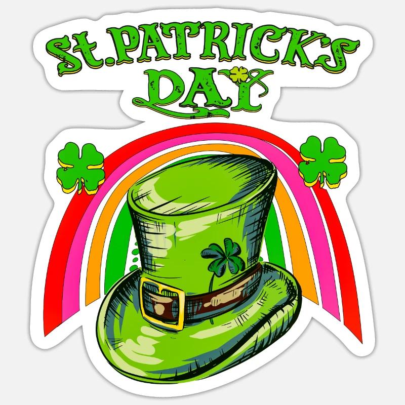 ST PATRICK S DAY - Sticker Größe S (10 x 10 cm) - Mattweiß
