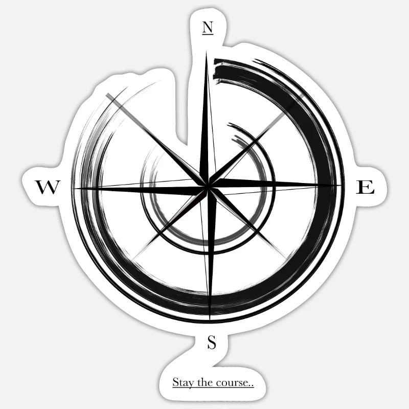 Kompas - Sticker Größe S (10 x 10 cm) - Mattweiß