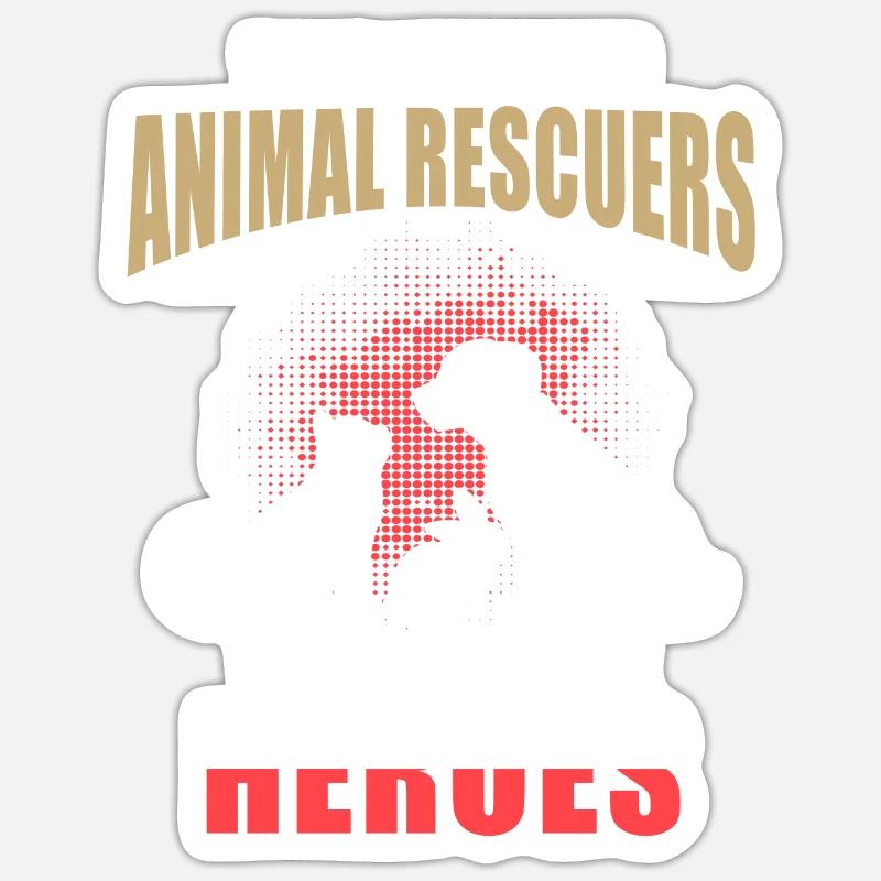Tierretter - Sticker Größe S (10 x 10 cm) - Mattweiß