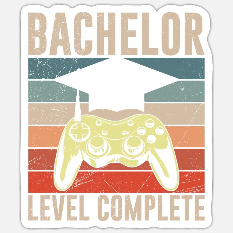 Niveau Bachelor Baccalauréat complet - Sticker taille S (10 x 10 cm) - blanc mat