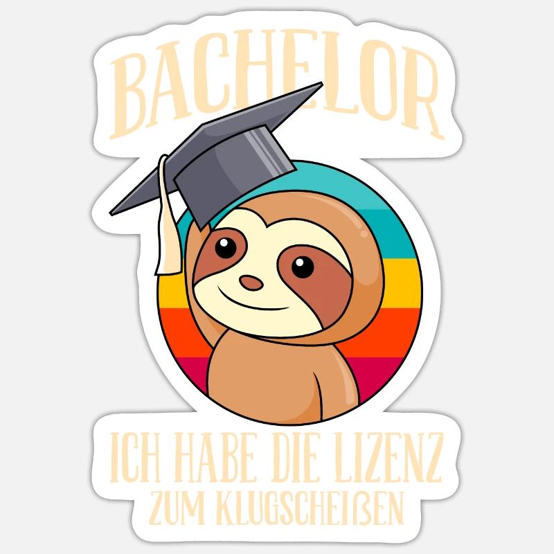 Bachelor 2022 Lizenz zum Klugscheißen Bachelor - Sticker Größe S (10 x 10 cm) - Mattweiß