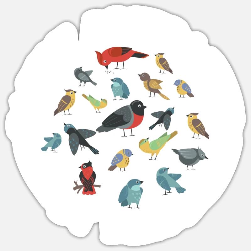 Facilement distrait par les oiseaux | Observation des oiseaux Sticker taille S (10 x 10 cm)