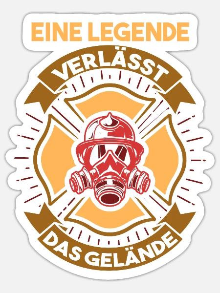 Feuerwehr Rente Rentner Pension Feuerwehrmann - Sticker Größe S (10 x 10 cm) - Mattweiß