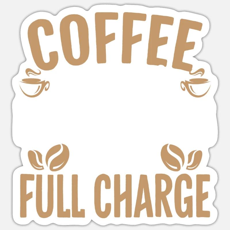 Coffee Keeps My Bookkeeping Skills Full Charge - Sticker size S (10 x 10 cm) - white matte