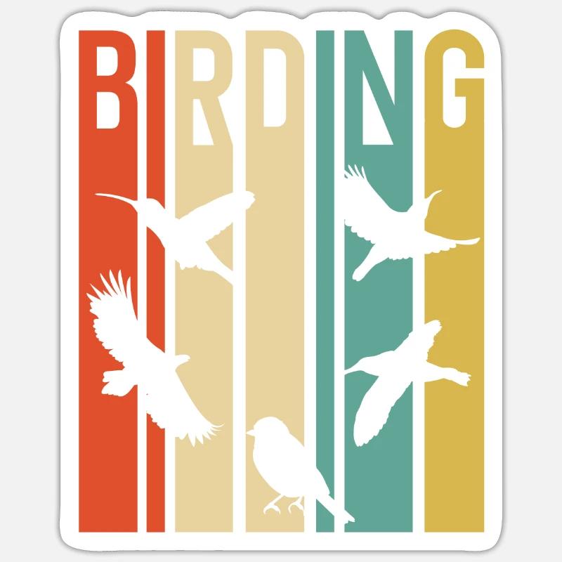 Birding Birdwatching Lovers | Birdwatching - Sticker Größe S (10 x 10 cm) - Mattweiß