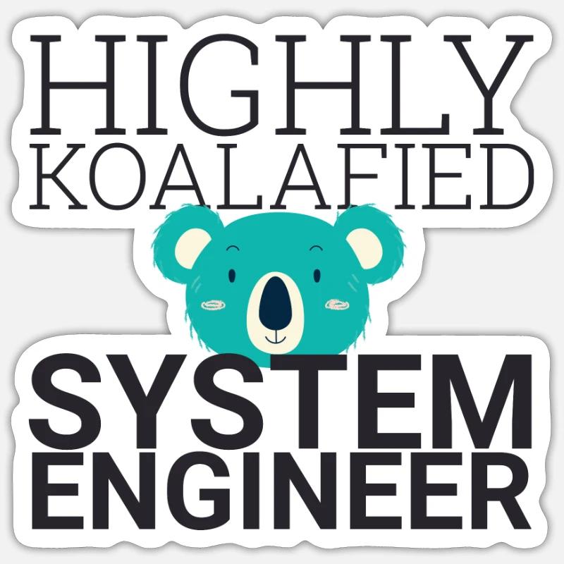 "System Engineer Koalafied | Systemtechnik" - Sticker Größe S (10 x 10 cm) - Mattweiß