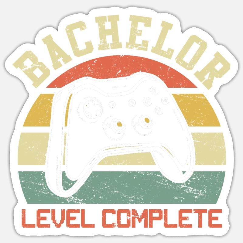 Bachelor Level Complete Bachelor - Sticker Größe S (10 x 10 cm) - Mattweiß