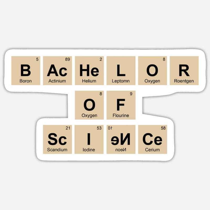 Bachelorabschluss Bachelor of Science Bachelor - Sticker Größe S (10 x 10 cm) - Mattweiß