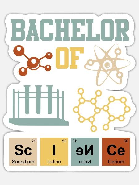 Bachelor Chemie Bachelor of Science - Sticker Größe S (10 x 10 cm) - Mattweiß