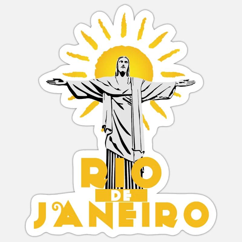 Cristo Redentor Rio - Sticker taille S (10 x 10 cm) - blanc mat