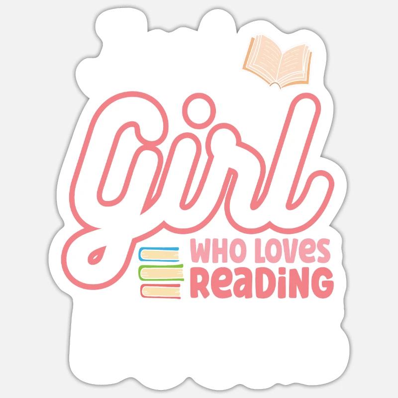 Book Reader Reading Literature Bookworm Gift Idea Sticker Größe S (10 x 10 cm)