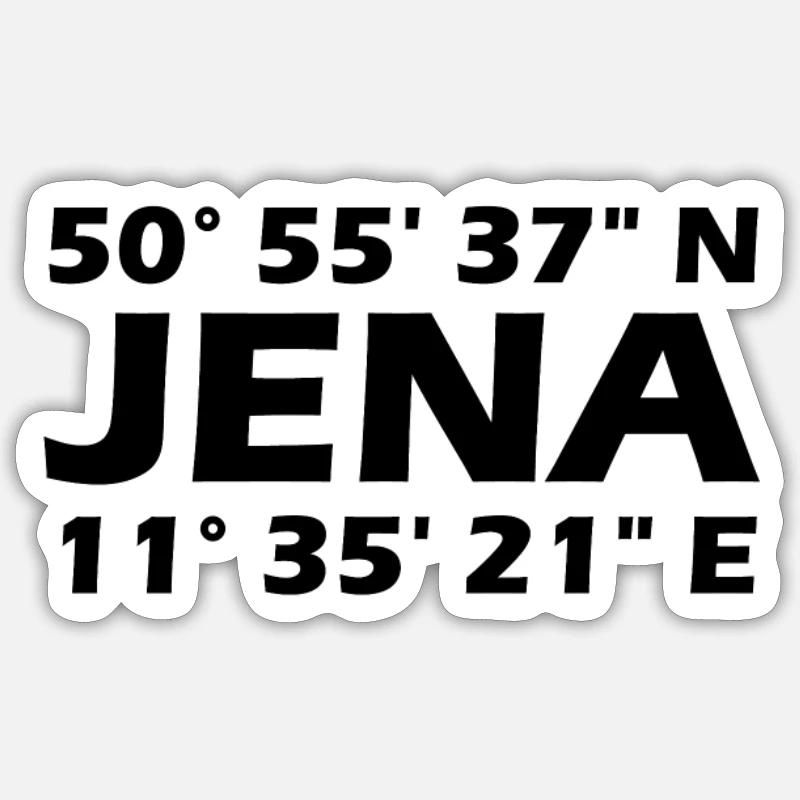 Coordonnées d’Iéna - Sticker taille S (10 x 10 cm) - blanc mat