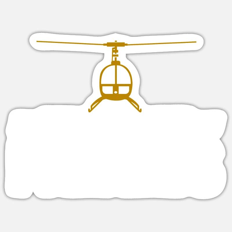 Pilot Hubschrauber Helikopter Spruch Hobbypilot - Sticker Größe S (10 x 10 cm) - Mattweiß