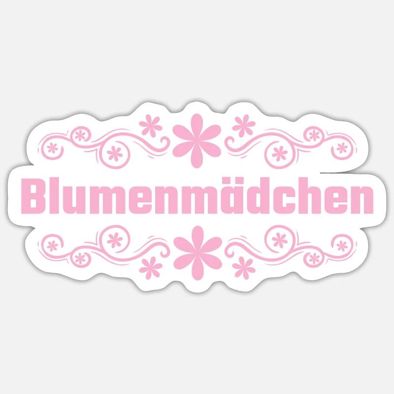 Blumenmädchen Streukörbchen Hochzeit - Sticker Größe S (10 x 10 cm) - Mattweiß
