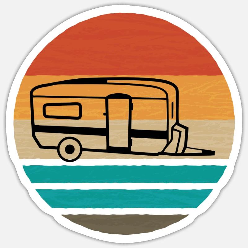 Caravan Camping Fun Camping - Sticker size S (10 x 10 cm) - white matte