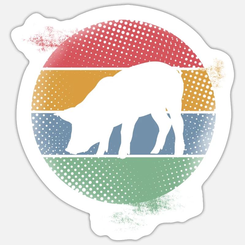 Schwein - Sticker Größe S (10 x 10 cm) - Mattweiß