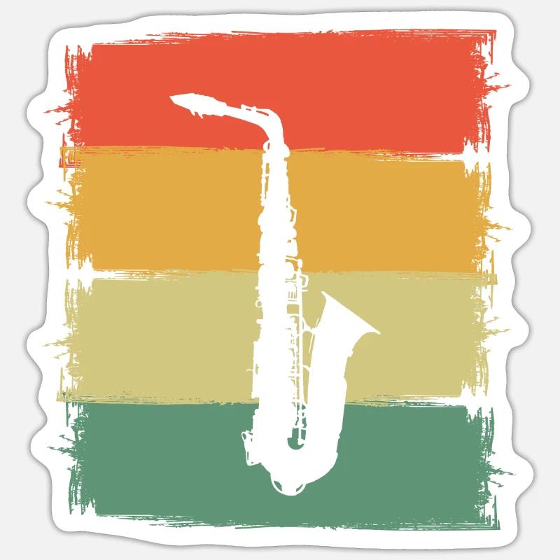 Saxophone - Sticker size S (10 x 10 cm) - white matte