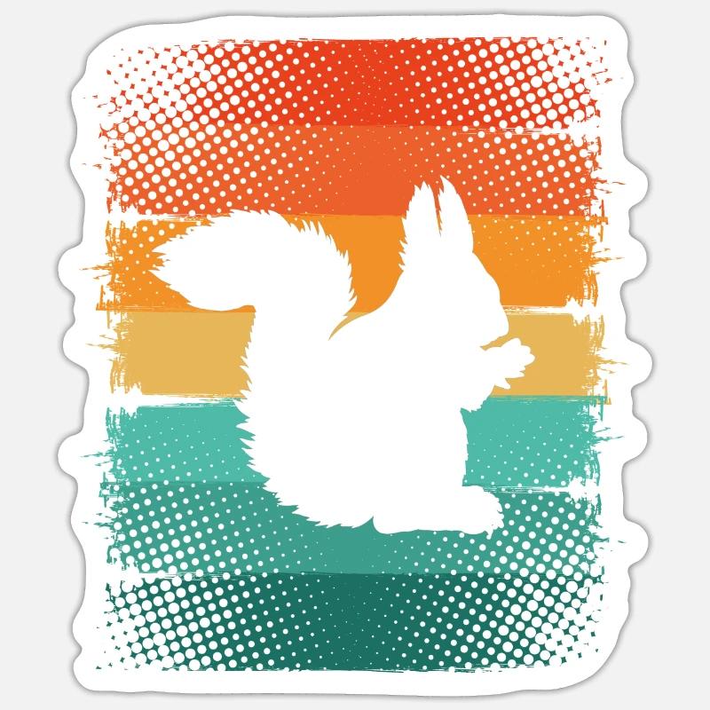 Écureuil - Sticker taille S (10 x 10 cm) - blanc mat