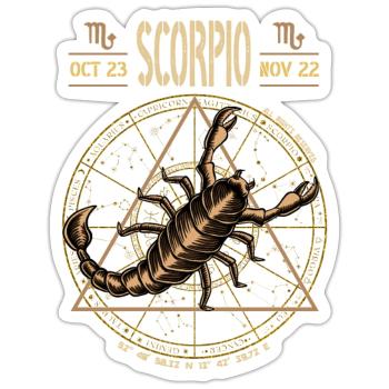 Signe du zodiaque Scorpion Horoscope Astrologie - Sticker taille S (10 x 10 cm) - blanc mat - Devant