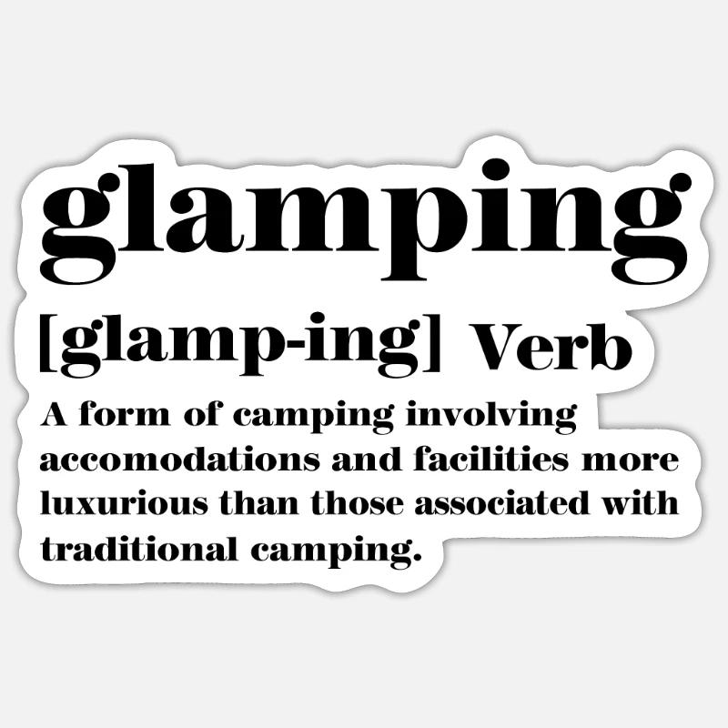 Définition du Glamping - Sticker taille S (10 x 10 cm) - blanc mat