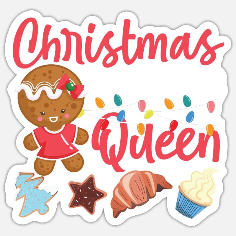 Bake Baking Christmas Gingerbread - Sticker Größe S (10 x 10 cm) - Mattweiß