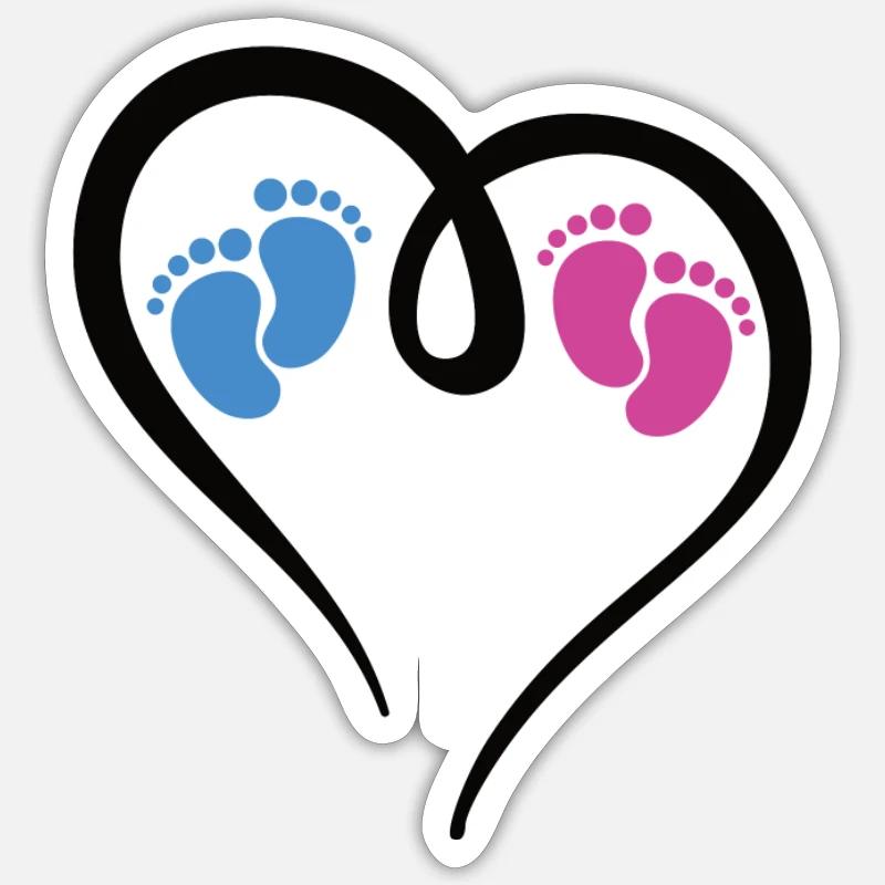 Zwillinge Junge und Mädchen Sticker Größe S (10 x 10 cm)