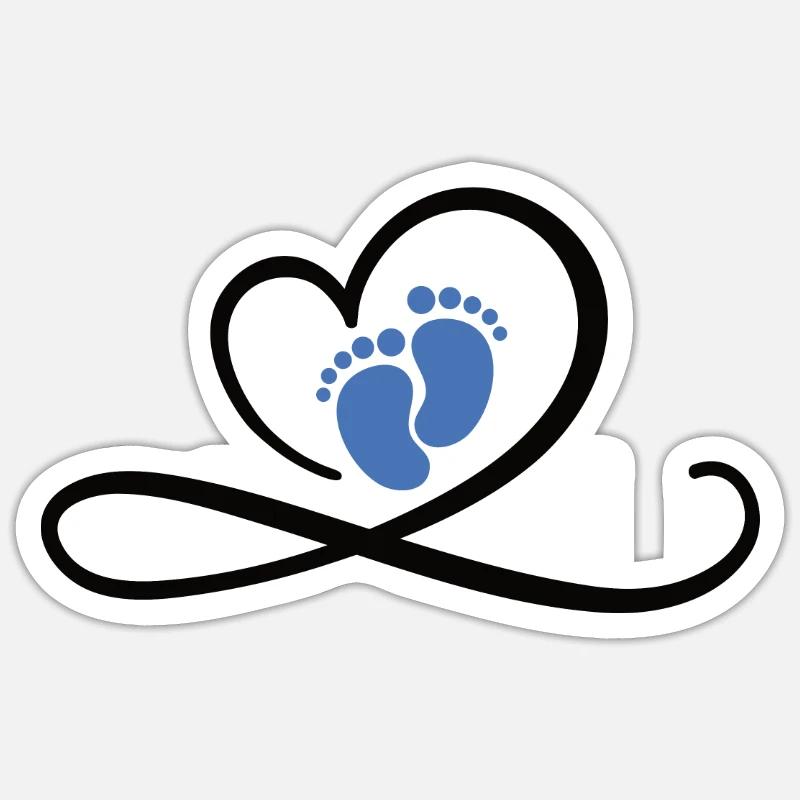 Grossesse Bébé Garçon - Sticker taille S (10 x 10 cm) - blanc mat