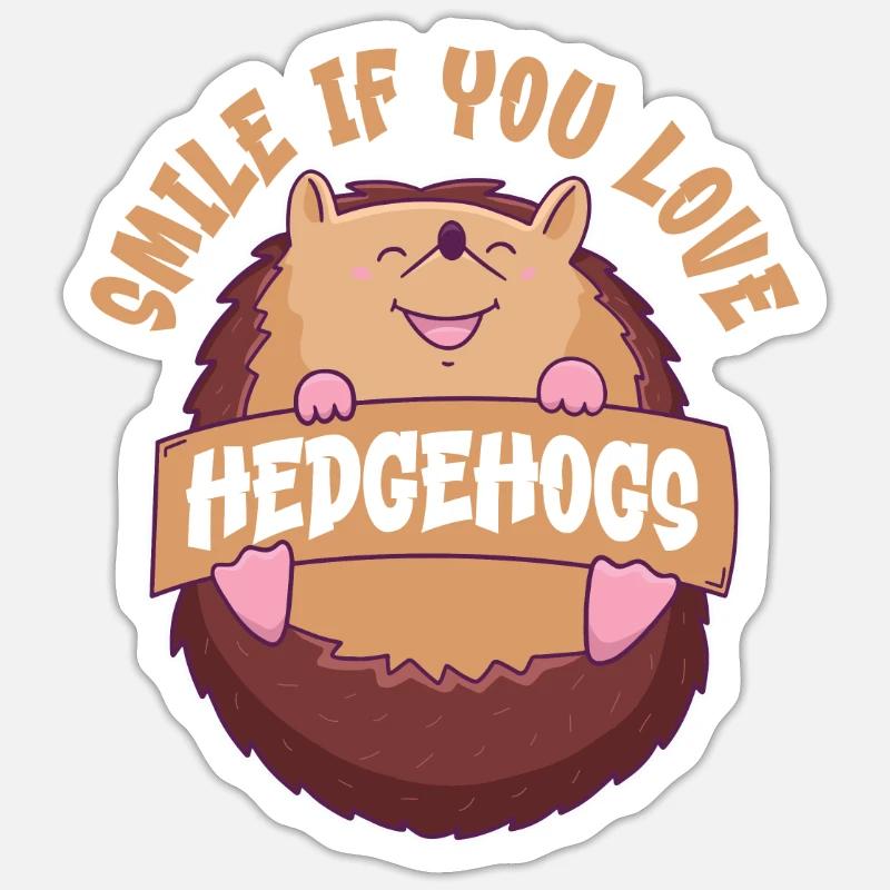 Hérisson Sticker taille S (10 x 10 cm)