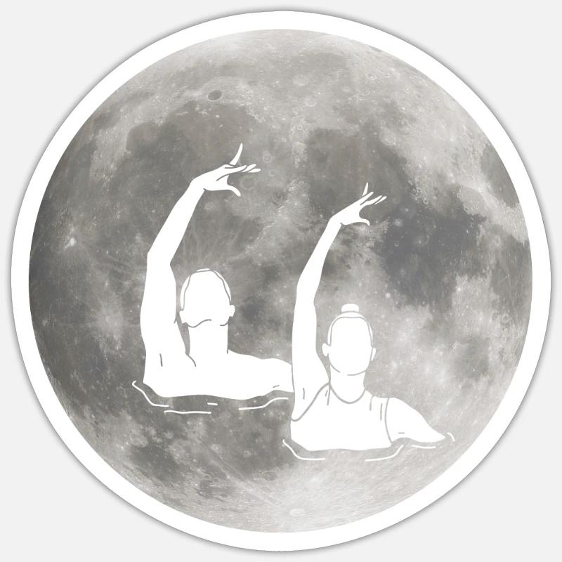 Synchronschwimmen - Sticker Größe S (10 x 10 cm) - Mattweiß