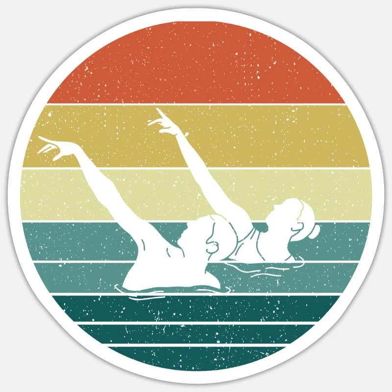 Synchronized swimming - Sticker size S (10 x 10 cm) - white matte