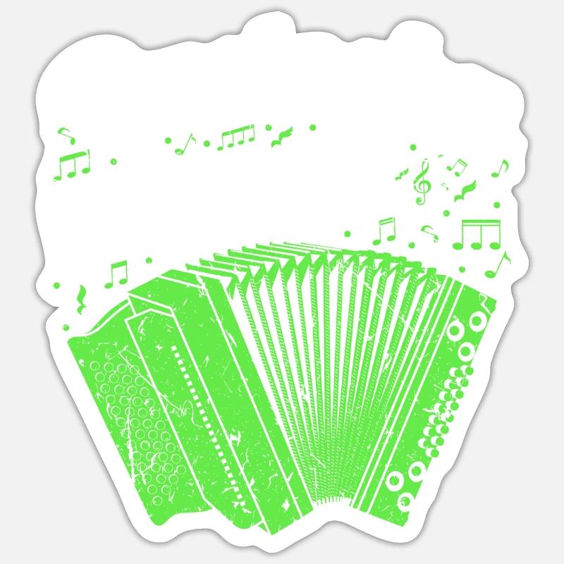 Quetschn Virtuose, Steirische Harmonika - Sticker Größe S (10 x 10 cm) - Mattweiß