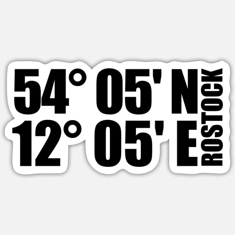 Rostock Coordinates Sticker size S (10 x 10 cm)