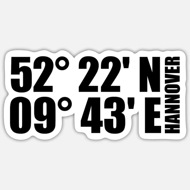 Hanover Coordinates Sticker size S (10 x 10 cm)