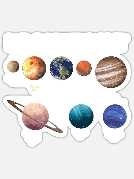 Be Different - Venus Planet Sonnensystem - Sticker Größe S (10 x 10 cm) - Mattweiß