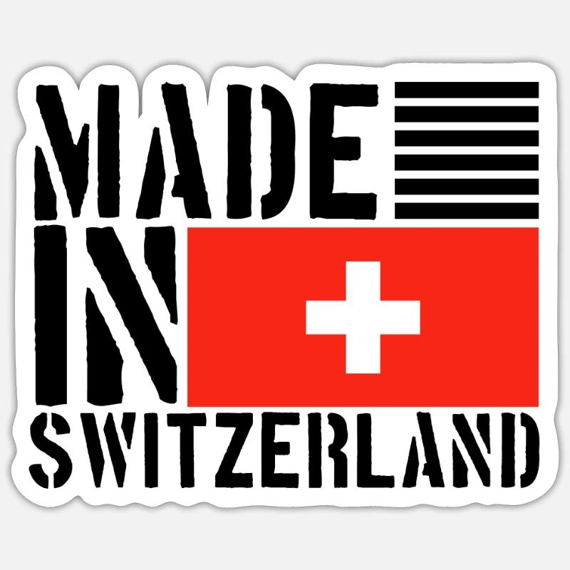 Schweiz Schweizer Lustiger Spruch - Sticker Größe S (10 x 10 cm) - Mattweiß