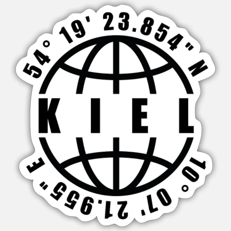 Kiel coordonne le globe - Sticker taille S (10 x 10 cm) - blanc mat