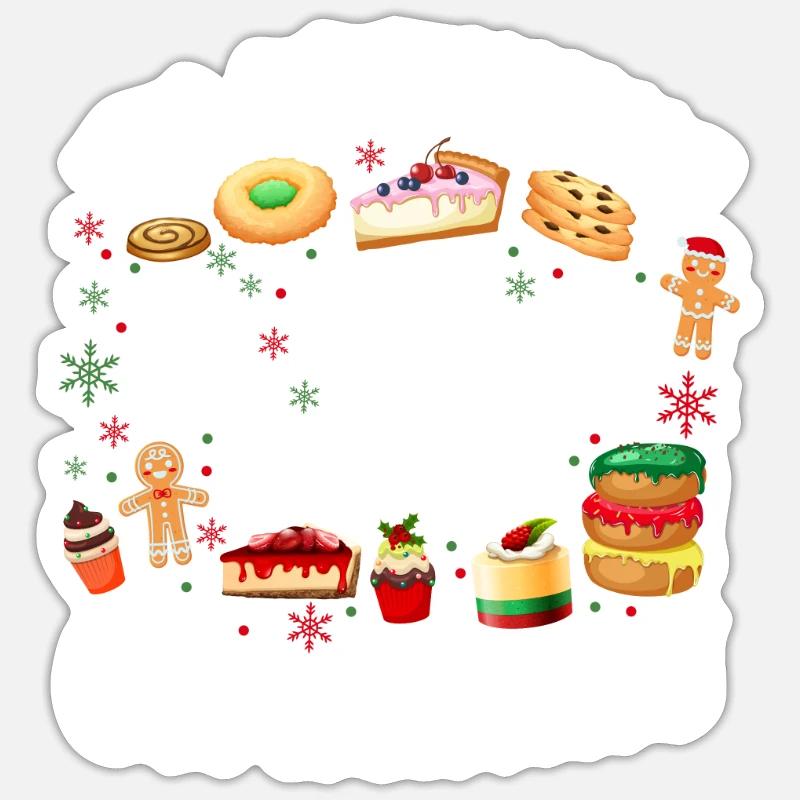 Bake Baking Christmas Cookie - Sticker size S (10 x 10 cm) - white matte