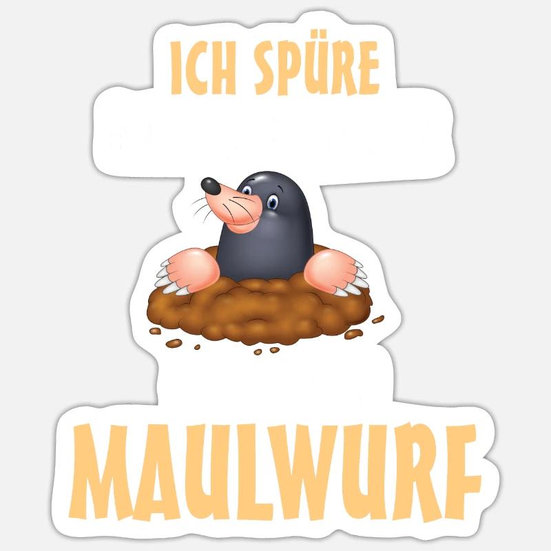 Waldbewohner Wald Maulwurf - Sticker Größe S (10 x 10 cm) - Mattweiß