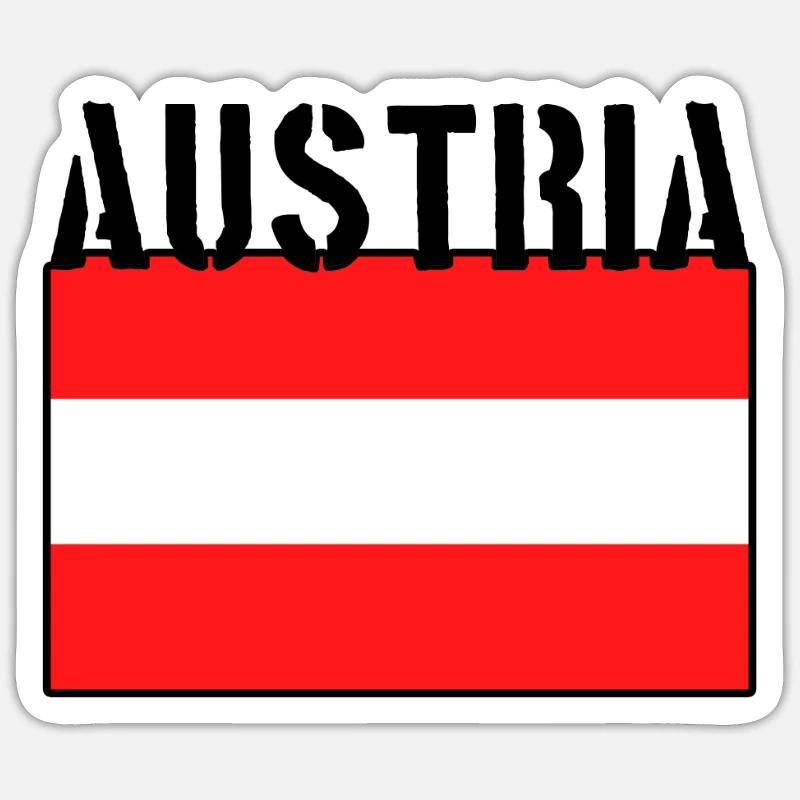 Austria Flag - Sticker size S (10 x 10 cm) - white matte