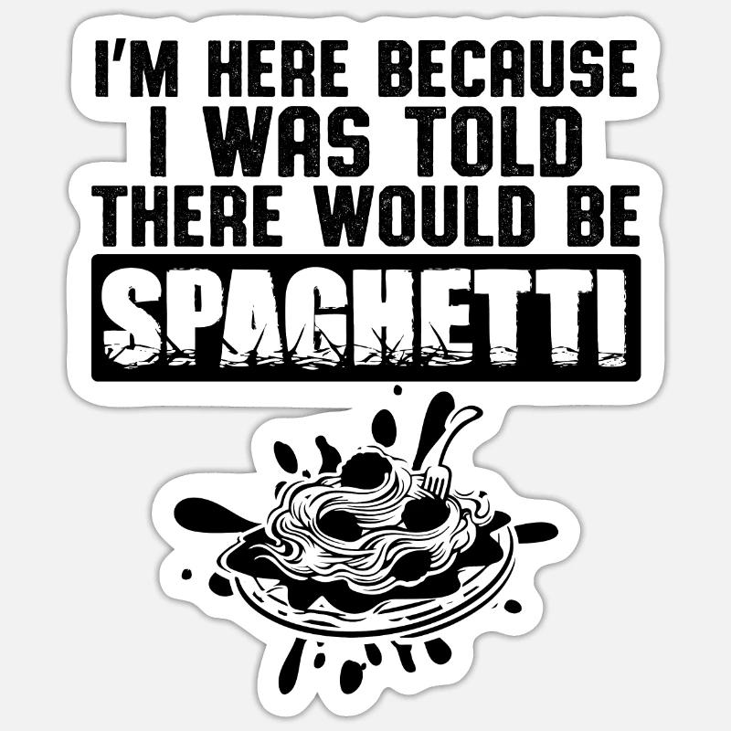 pâtes spaghetti - Sticker taille S (10 x 10 cm) - blanc mat