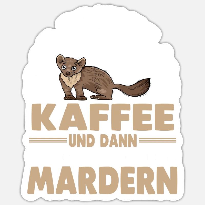Kaffee Marder Sticker Größe S (10 x 10 cm)