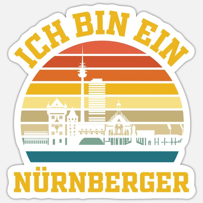 Nürnberg | Ich bin ein Nürnberger - Sticker Größe S (10 x 10 cm) - Mattweiß