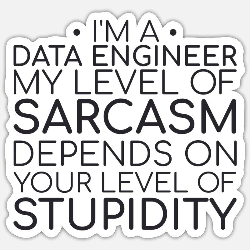 "Data Engineer Sarcasm | Data Science" Sticker Größe S (10 x 10 cm)