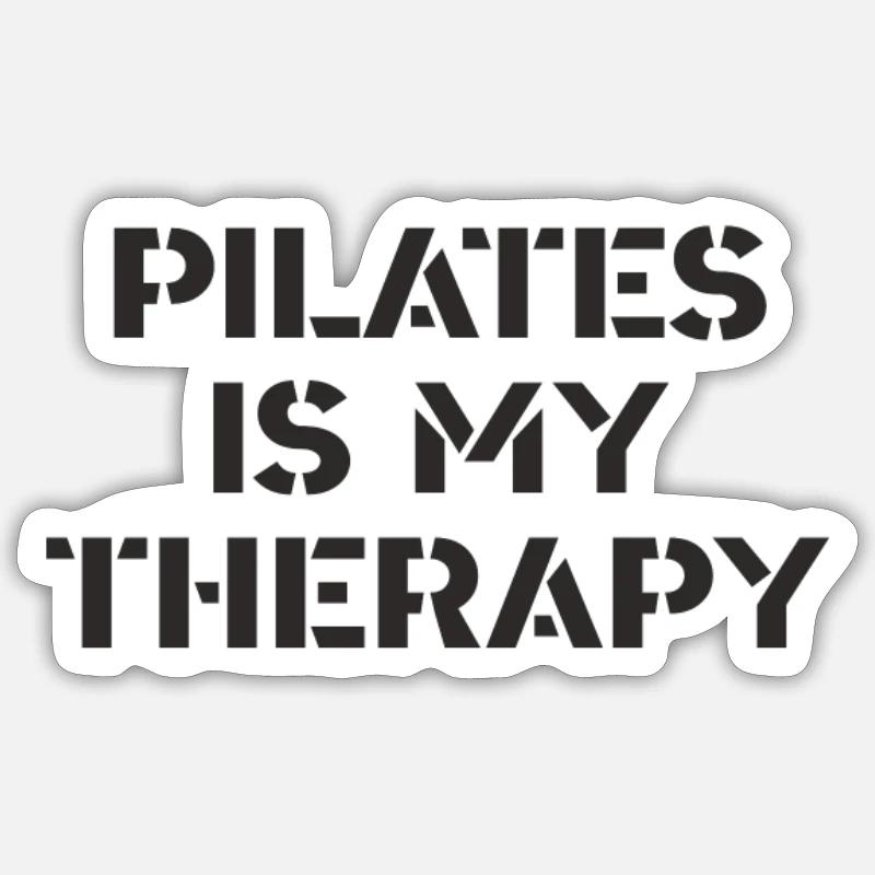 Pilates - Pilates è la mia terapia - Sticker formato S (10 x 10 cm) - bianco opaco