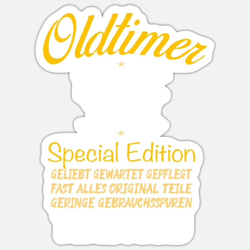 80 Jahre Geburtstag Oldtimer - Sticker Größe S (10 x 10 cm) - Mattweiß